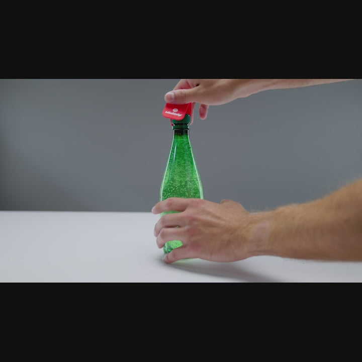 Mini Bottle Opener / Bar Key - Red Vinyl Rubber Grip